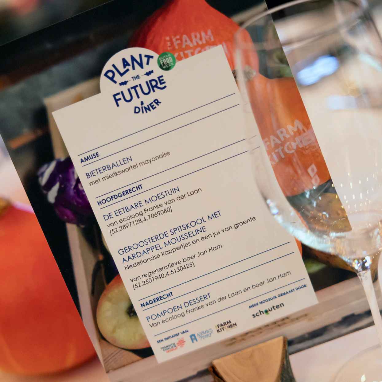 Dinerkaart van Plant The Future Diner