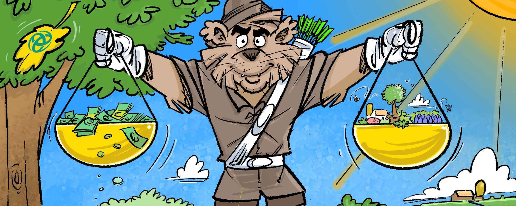 Met Maarten Melis' illustraties zet de Robin Food Coalition de toon.